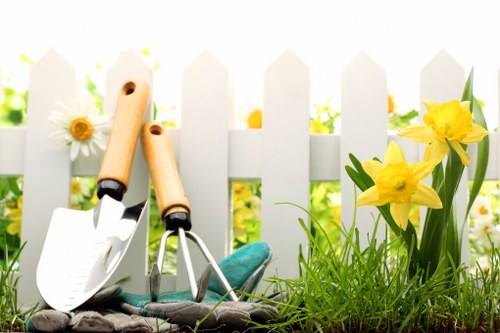 Professional designing a garden layout in Stratford